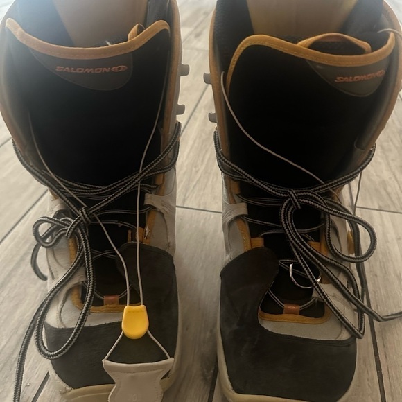 Salomon Synapse Snowboard Boots Mens Size 13 Pull Lock Warm Yellow Black - Picture 5 of 11